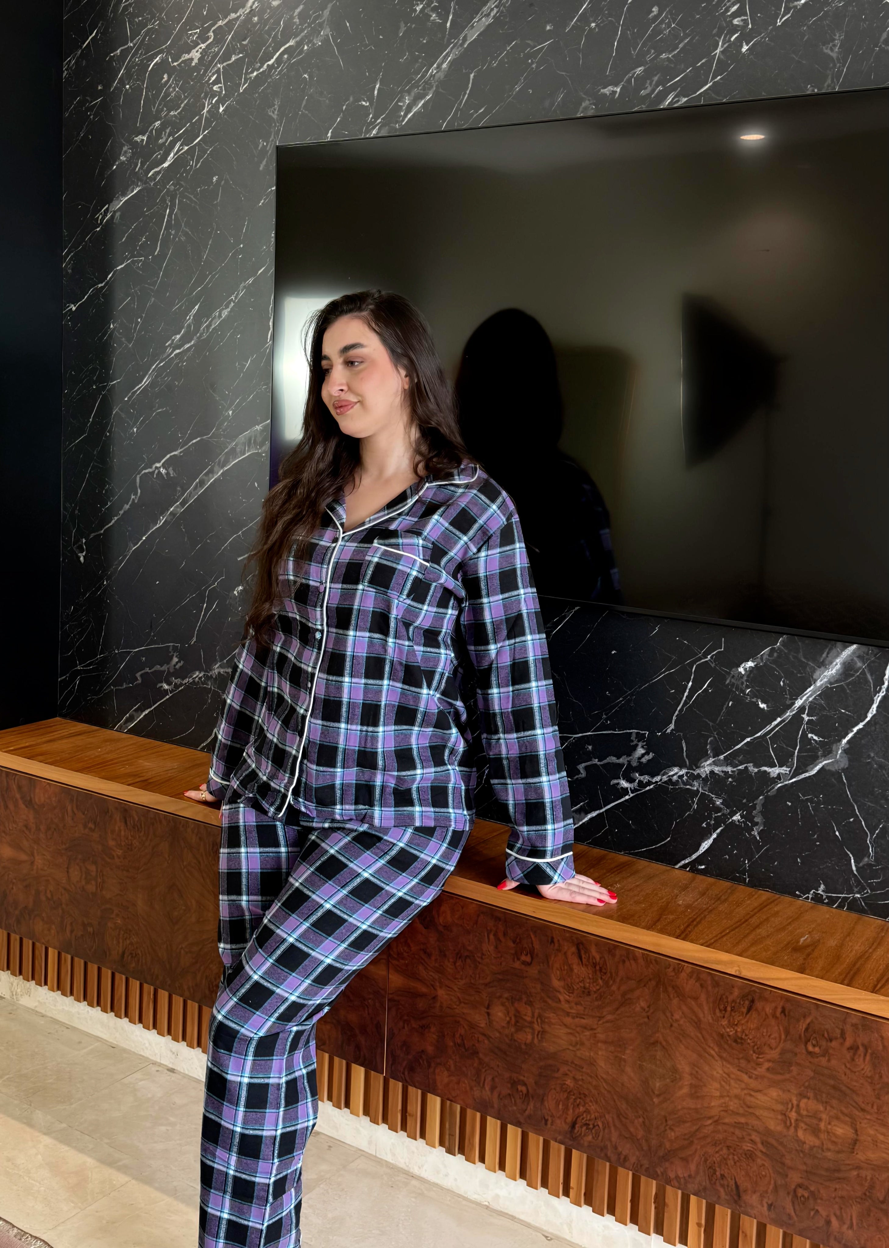 💤 Pyjama Femme 2 Pièces – Cotton Cachemire | Confort & Élégance