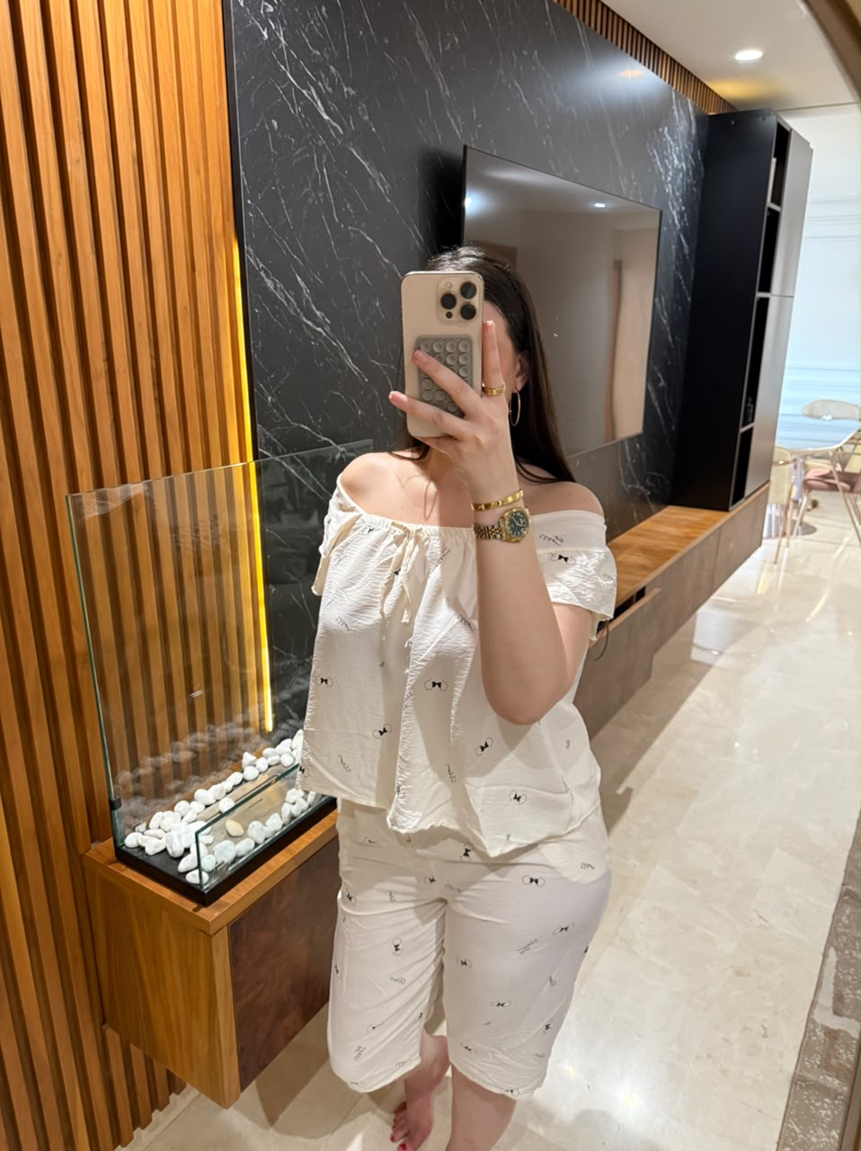 🩷Pyjama pantacourt motif moderne et élégant🩷