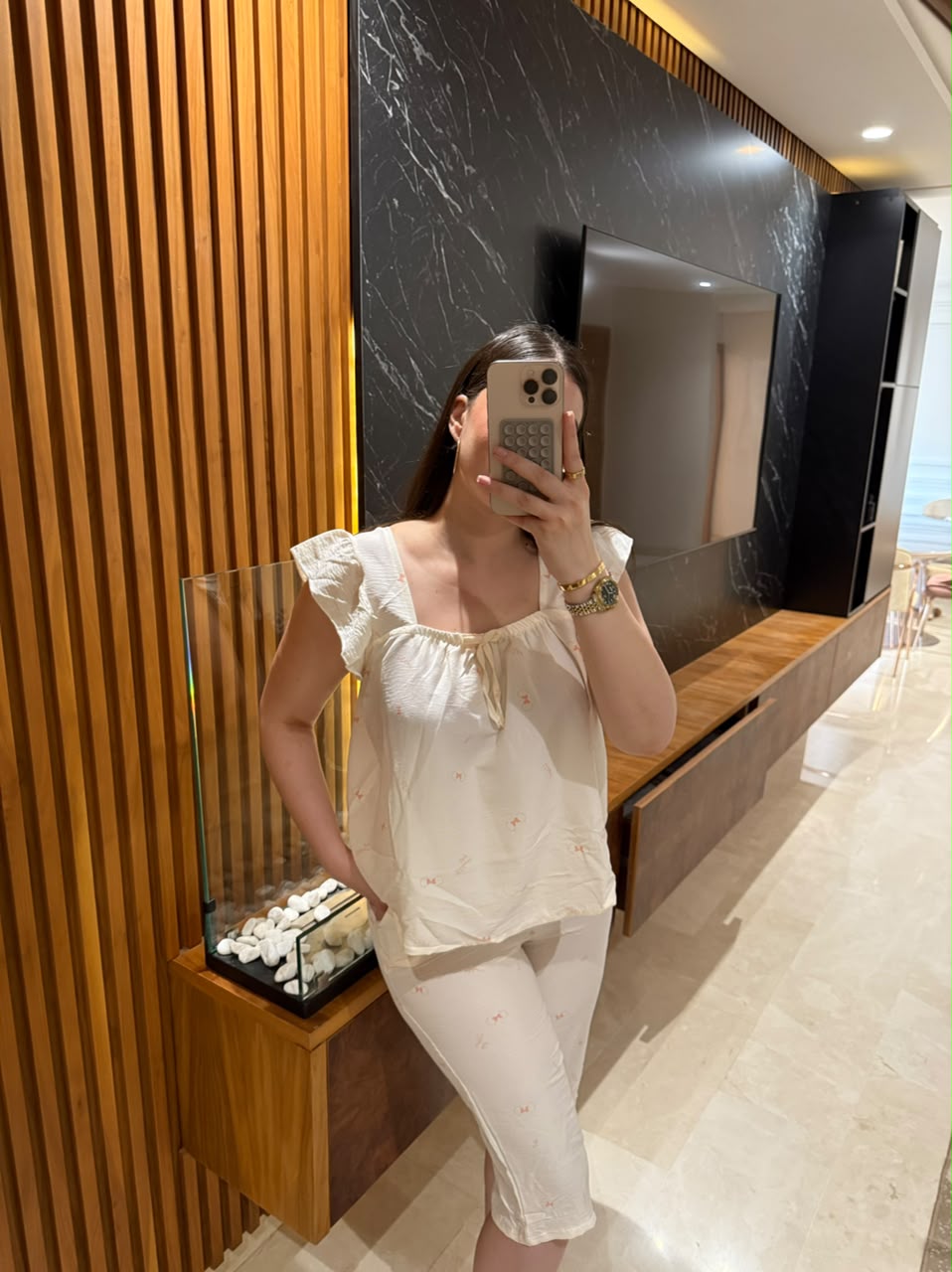 🩷Pyjama pantacourt motif moderne et élégant🩷