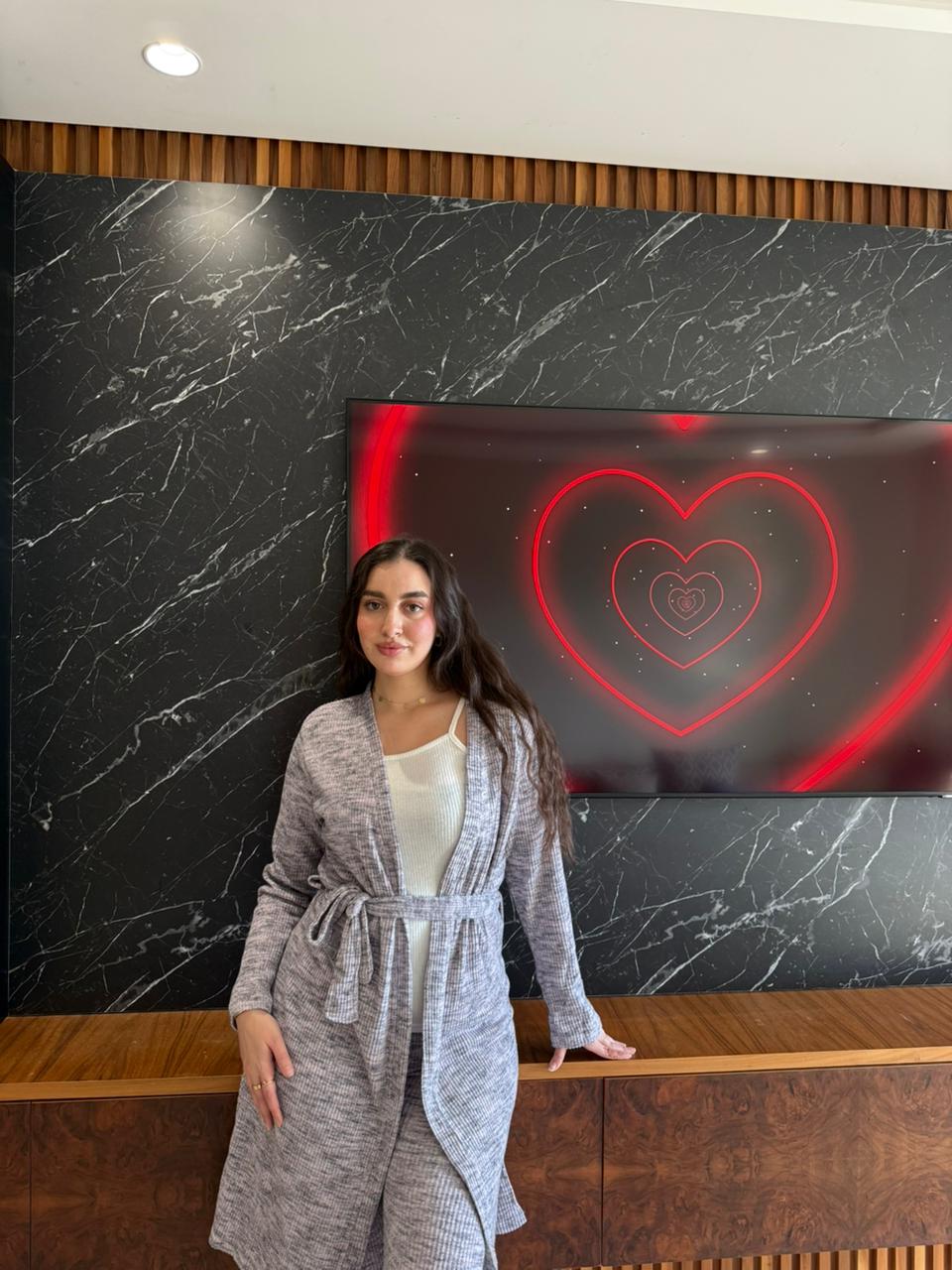 Pyjama trois piéces à ceinture - confort et élégance Ref:12064