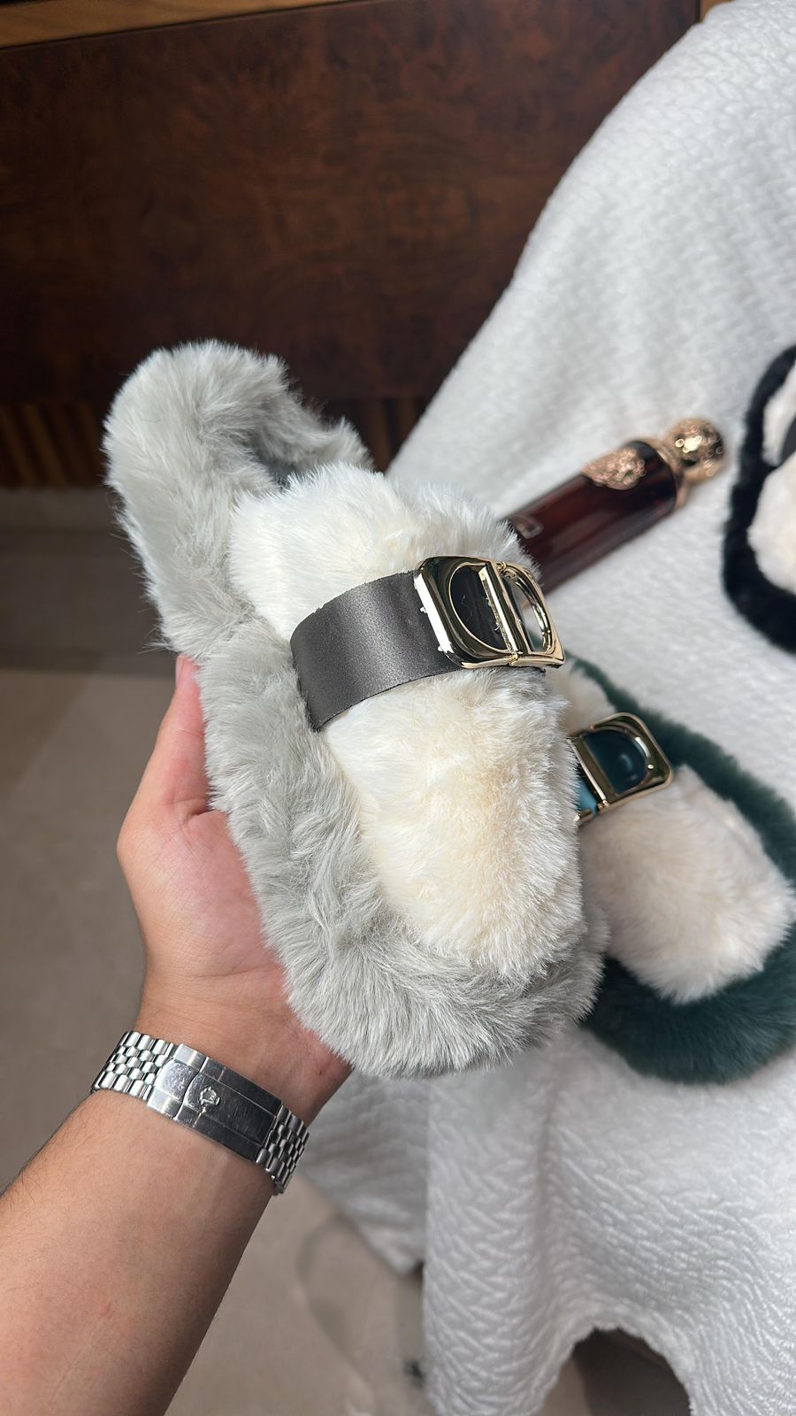 Chaussons femme effet foururre-style chic &confort absolu