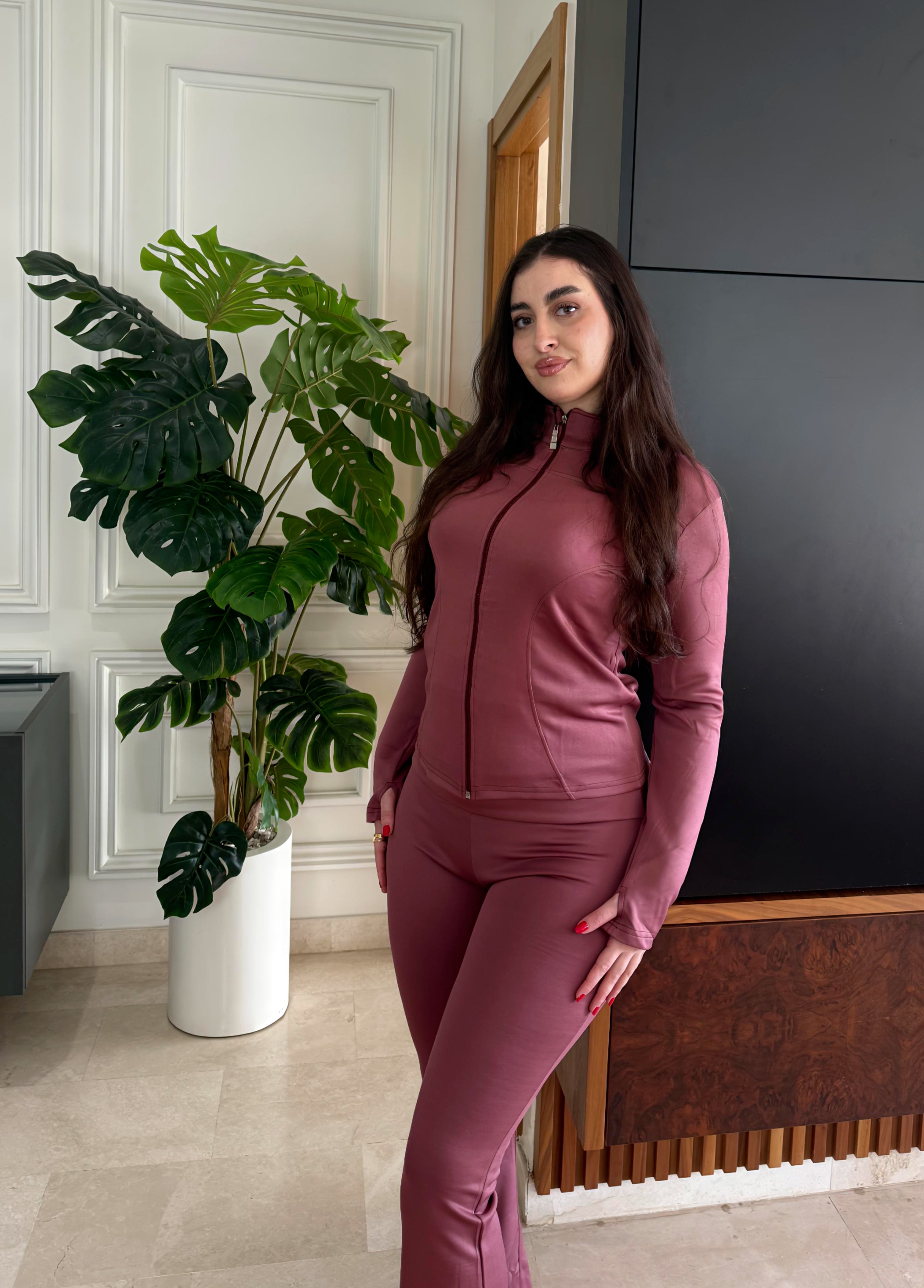 ✨ Combinaison Femme Stretch – Ensemble 2 Pièces Zippé (Confort & Style)