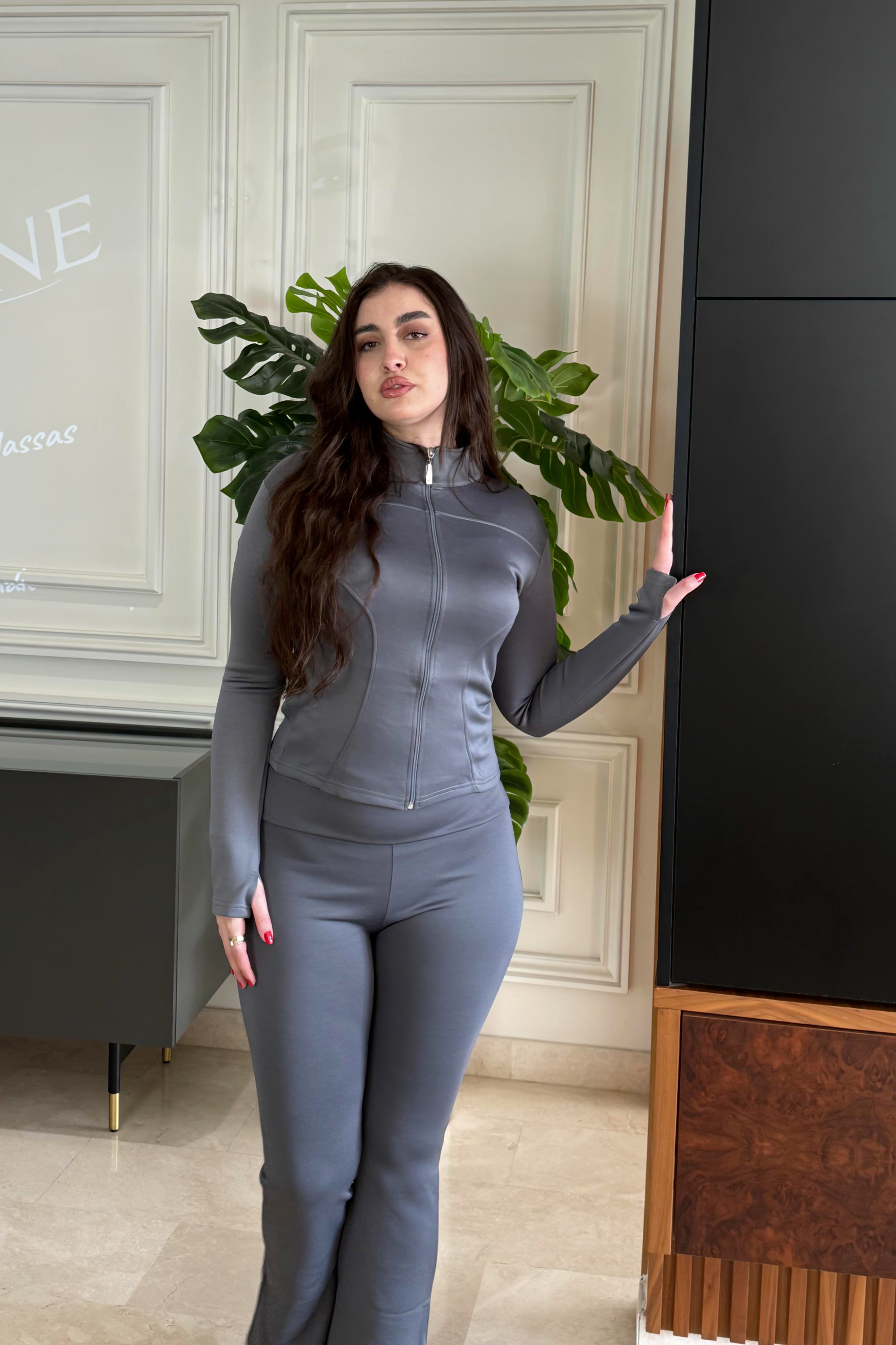 ✨ Combinaison Femme Stretch – Ensemble 2 Pièces Zippé (Confort & Style)