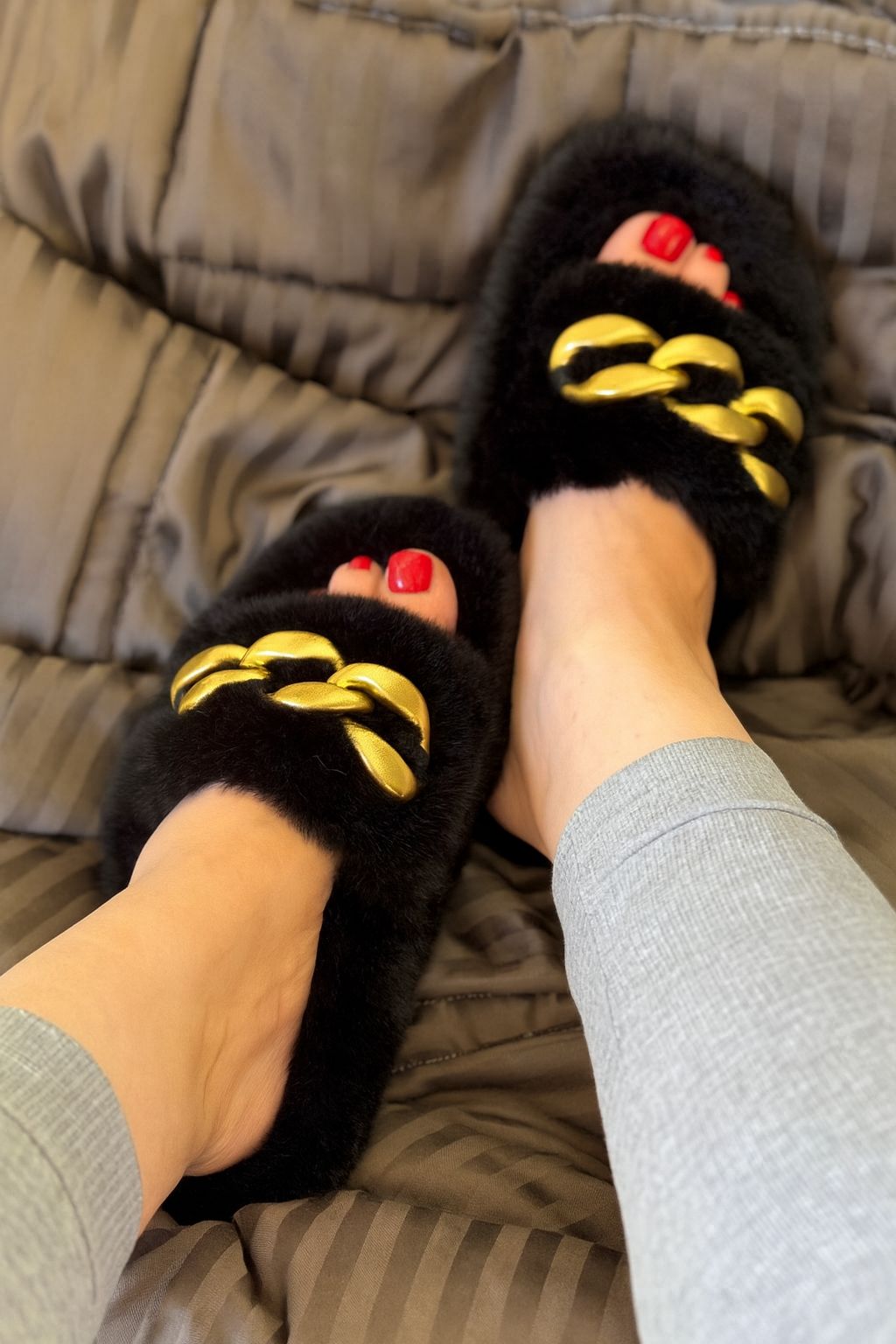 Pantoufles en fourrure ultra douce🌸